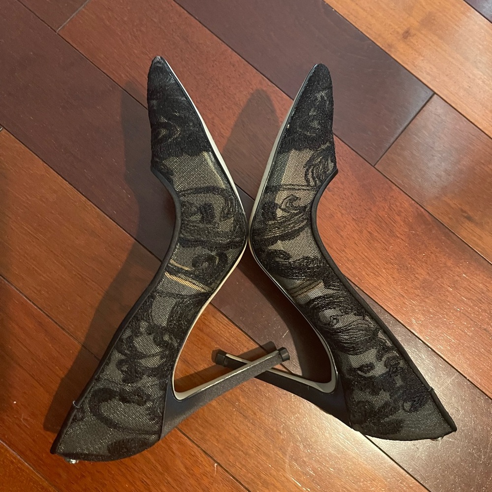 Elegant Guess Black Lace Women's Heels